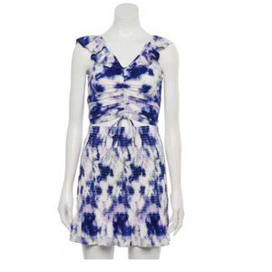 Juniors Almost Famous Ruched Front Top & Smocked Mini Skirt 2PC Outfit Set LARGE